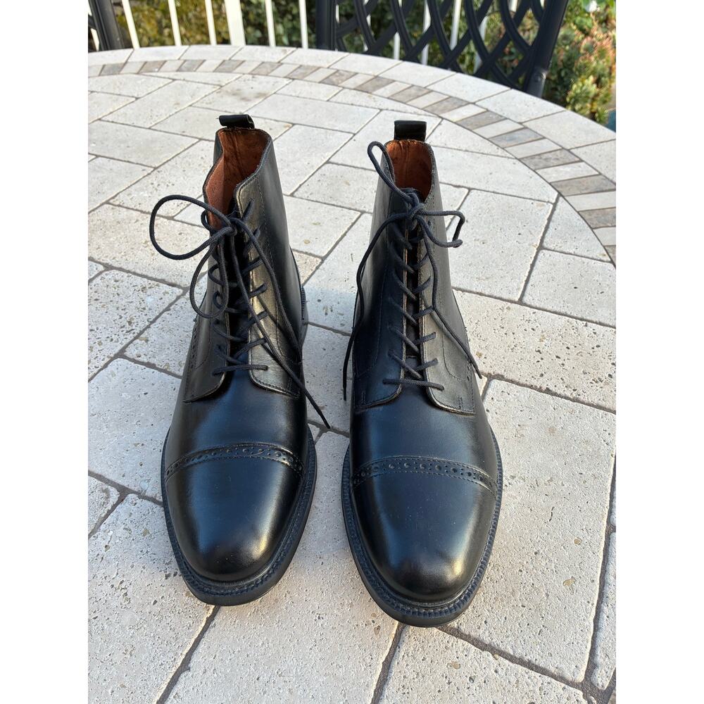 Stafford Boots Leather Black Lace up Cap Toe Gunner Unisex Men’s 8 - Picture 1 of 8
